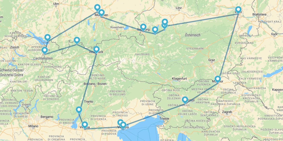 Austria, Eslovaquia, Italia y Alemania