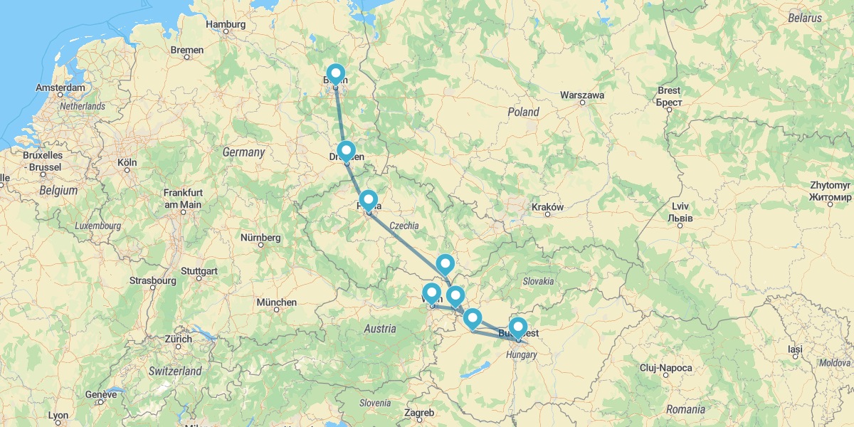 Berlín, Praga, Budapest y Viena