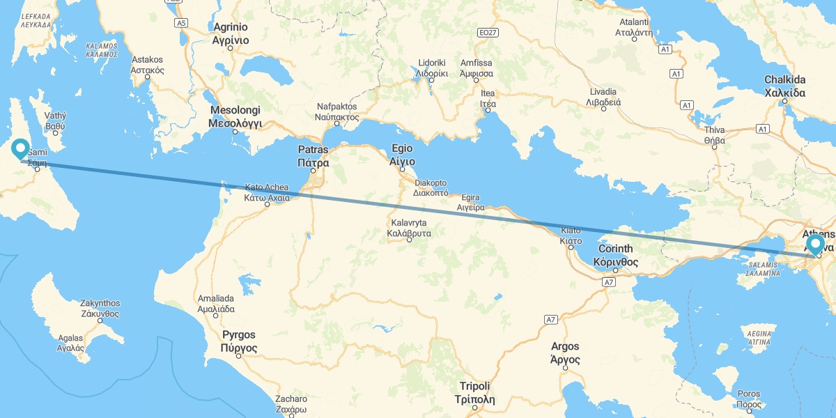 Atenas y Cefalonia en avión