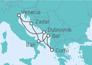 Itinerario del Crucero Croacia, Grecia, Italia - MSC Cruceros