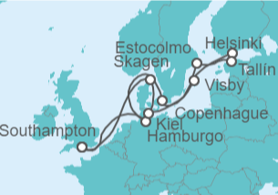 Itinerario del Crucero Alemania, Dinamarca, Suecia, Finlandia, Estonia - Cunard