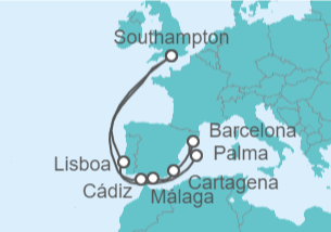 Itinerario del Crucero Portugal, España - Cunard