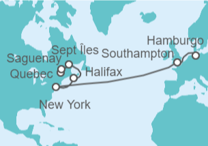 Itinerario del Crucero Canadá, USA, Reino Unido - Cunard
