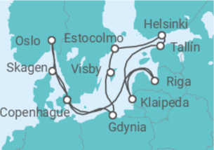Itinerario del Crucero Letonia, Lituania, Estonia, Finlandia, Suecia, Polonia, Noruega - Princess Cruises