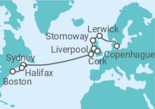 Itinerario del Crucero Reino Unido, Canadá - Princess Cruises