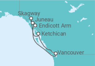 Itinerario del Crucero Alaska - Princess Cruises