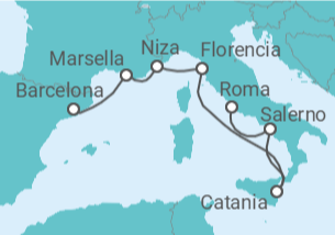 Itinerario del Crucero Italia y Costa Azul  - Norwegian Cruise Line
