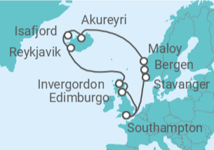 Itinerario del Crucero Reino Unido, Islandia, Noruega - Norwegian Cruise Line