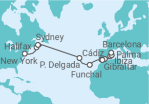 Itinerario del Crucero desde Nueva York (EEUU) a Barcelona (España) - Norwegian Cruise Line