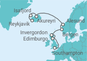 Itinerario del Crucero Reino Unido, Noruega, Islandia - Norwegian Cruise Line