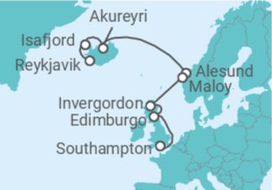 Itinerario del Crucero Islandia, Noruega, Reino Unido - Norwegian Cruise Line