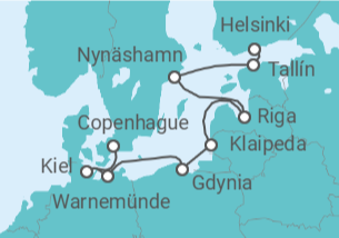 Itinerario del Crucero Estonia, Suecia, Letonia, Lituania, Polonia, Alemania, Dinamarca - Norwegian Cruise Line