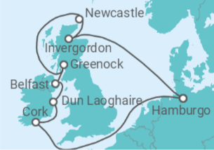 Itinerario del Crucero Irlanda, Reino Unido - MSC Cruceros