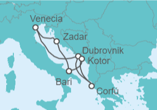 Itinerario del Crucero Croacia, Grecia, Montenegro, Italia - MSC Cruceros