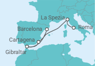 Itinerario del Crucero Gibraltar, España, Italia - Princess Cruises