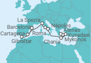 Itinerario del Crucero Gibraltar, España, Italia, Grecia, Turquía - Princess Cruises