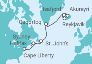 Itinerario del Crucero Canadá, Islandia - Celebrity Cruises