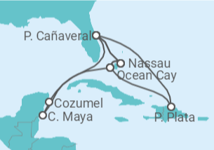 Itinerario del Crucero Bahamas, USA, México - MSC Cruceros