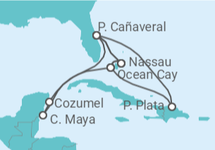 Itinerario del Crucero Bahamas, México, USA - MSC Cruceros