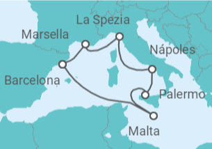 Itinerario del Crucero Francia, Italia, Malta - MSC Cruceros