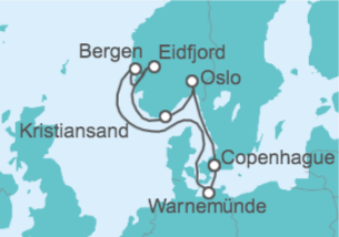 Itinerario del Crucero Alemania, Noruega - MSC Cruceros