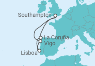 Itinerario del Crucero España, Portugal - Royal Caribbean