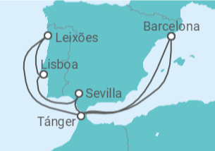 Itinerario del Crucero España, Portugal, Marruecos - Celebrity Cruises