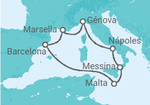 Itinerario del Crucero España, Francia, Italia - MSC Cruceros