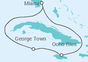 Itinerario del Crucero Jamaica, Islas Caimán - Carnival
