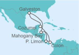 Itinerario del Crucero México, Costa Rica, Panamá - Carnival
