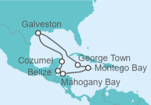 Itinerario del Crucero México, Belice, Jamaica, Islas Caimán - Carnival