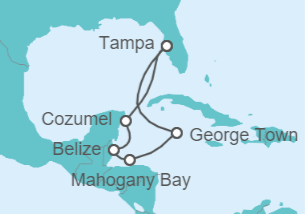 Itinerario del Crucero Islas Caimán, Belice, México - Carnival