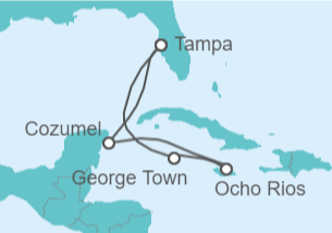 Itinerario del Crucero México, Jamaica, Islas Caimán - Carnival