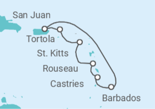 Itinerario del Crucero Islas Vírgenes - Reino Unido, Santa Lucía, Barbados - Celebrity Cruises