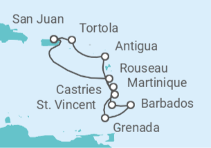 Itinerario del Crucero Islas Vírgenes - Reino Unido, Antigua Y Barbuda, Santa Lucía, Barbados, Martinica - Celebrity Cruises