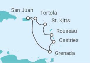 Itinerario del Crucero Islas Vírgenes - Reino Unido, Santa Lucía - Celebrity Cruises
