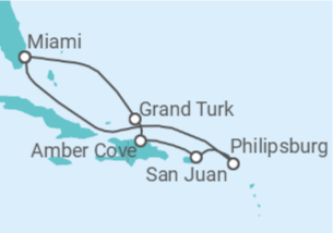 Itinerario del Crucero Saint Maarten, Puerto Rico, Bahamas - Princess Cruises