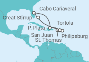 Itinerario del Crucero Puerto Rico, Saint Maarten, Islas Vírgenes - Eeuu, Islas Vírgenes - Reino Unido - Norwegian Cruise Line