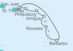 Itinerario del Crucero Islas Vírgenes - Eeuu, Saint Maarten, Antigua Y Barbuda, Barbados - Princess Cruises