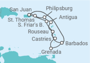Itinerario del Crucero Islas Vírgenes - Eeuu, Barbados, Puerto Rico, Saint Maarten, Antigua Y Barbuda - Princess Cruises