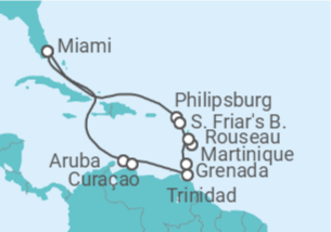 Itinerario del Crucero Saint Maarten, Martinica, Trinidad Y Tobago, Aruba, Curaçao - Princess Cruises