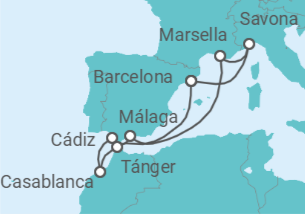 Itinerario del Crucero España, Marruecos, Italia - Costa Cruceros