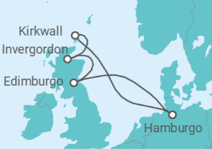 Itinerario del Crucero Reino Unido - Costa Cruceros