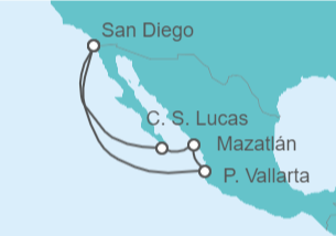 Itinerario del Crucero Cabo San Lucas, Mazatlán y Puerto Vallarta desde San Diego - Norwegian Cruise Line