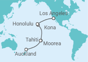 Itinerario del Crucero Polinesia Francesa, USA - Princess Cruises