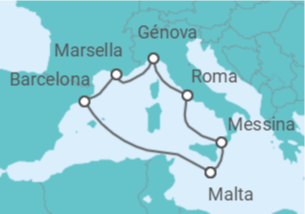 Itinerario del Crucero Malta, España, Francia, Italia - MSC Cruceros
