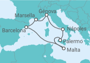 Itinerario del Crucero Francia, Italia, Malta - MSC Cruceros