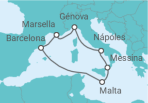 Itinerario del Crucero Malta, España, Francia, Italia - MSC Cruceros