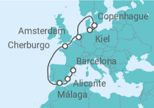 Itinerario del Crucero Dinamarca, Holanda, Francia, España - MSC Cruceros