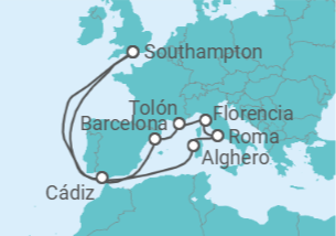 Itinerario del Crucero España, Francia, Italia - Princess Cruises